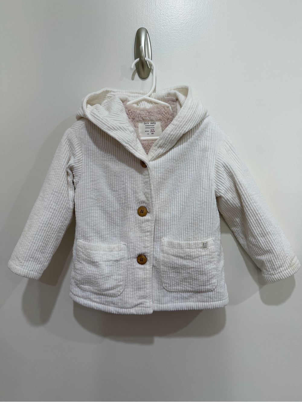 Zara kids Cozy Hooded Kids Jacket - Cream